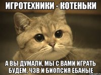 игротехники - котеньки а вы думали, мы с вами играть будем, чзв и биопсия ебаные