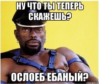 ну что ты теперь скажешь? ослоеб ебаный?