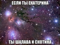 если ты екатерина ты шалава и скотина