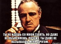  ты не идешь со мной гулять, но даже не объясняешь, почему. ты даже не называешь меня другом...