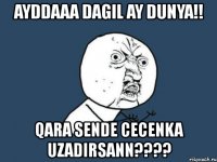 ayddaaa dagil ay dunya!! qara sende cecenka uzadirsann???