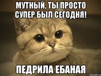 мутный, ты просто супер был сегодня! педрила ебаная