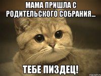 мама пришла с родительского собрания... тебе пиздец!