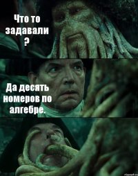 Что то задавали ? Да десять номеров по алгебре. 