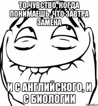 то чувство, когда понимаешь, что завтра замена и с английского, и с биологии