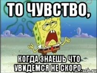 то чувство, когда знаешь что увидемся не скоро.