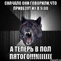 сначало они говорили,что привезут их в 9.00 а теперь в пол пятого!!!(((((((