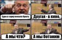 Одна в сауну поехала бухать Другая - в кино, А мы что? А мы ботаним