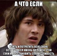 а что если взять и потратить всю свою оставшуюся жизнь на поиск этой суки и восстановить справедливость