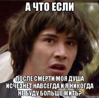 а что если после смерти моя душа исчезнет навсегда и я никогда не буду больше жить?