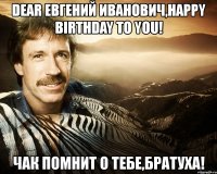 dear евгений иванович,happy birthday to you! чак помнит о тебе,братуха!