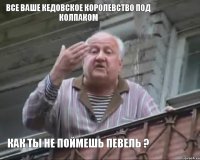 все ваше кедовское королевство под колпаком как ты не поймешь Певель ?