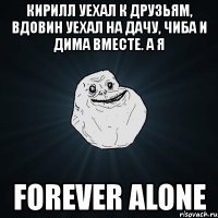 кирилл уехал к друзьям, вдовин уехал на дачу, чиба и дима вместе. а я forever alone