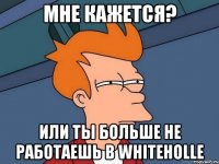 мне кажется? или ты больше не работаешь в whiteholle