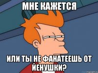 мне кажется или ты не фанатеешь от йенушки?