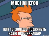 мне кажется или ты хочешь подкинуть идею про чиркаша?