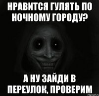 нравится гулять по ночному городу? а ну зайди в переулок, проверим