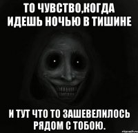 то чувство,когда идешь ночью в тишине и тут что то зашевелилось рядом с тобою.