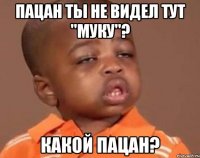 пацан ты не видел тут "муку"? какой пацан?