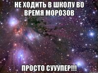 не ходить в школу во время морозов просто сууупер!!!