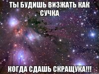 ты будишь визжать как сучка когда сдашь скращука!!!