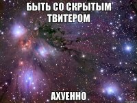 быть со скрытым твитером ахуенно