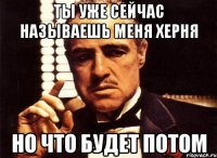 ты уже сейчас называешь меня херня но что будет потом