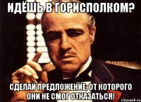 идёшь в горисполком? сделай предложение, от которого они не смог отказаться!