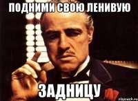 подними свою ленивую задницу