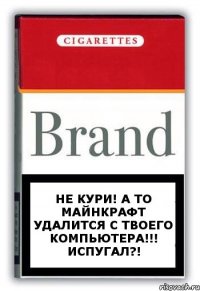 Не кури! А то майнкрафт удалится с твоего компьютера!!! Испугал?!