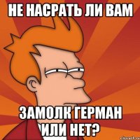 не насрать ли вам замолк герман или нет?