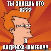 ты знаешь кто я??? я андрюха-шмеба!!!