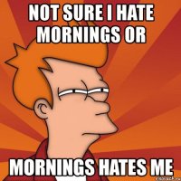 not sure i hate mornings or mornings hates me