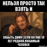 нельзя просто так взять и забыть диму ,если он уже 10 лет родной,любимый человек