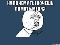 ну почему ты хочешь ломать меня? 