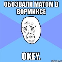 обозвали матом в вормиксе okey.