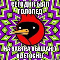 сегодня был гололед на завтра обещают одетоснег