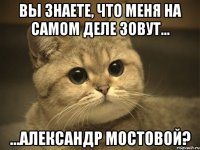 вы знаете, что меня на самом деле зовут... ...александр мостовой?