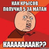 как крысов получил 5 за матан каааааааак??