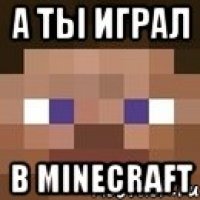 а ты играл в minecraft