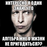 интересно я один знаю что алгебра мне в жизни не пригодиться??