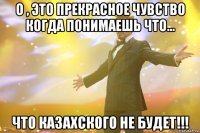 о , это прекрасное чувство когда понимаешь что... что казахского не будет!!!