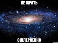 не жрать ошлеркенно