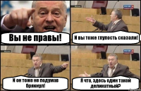 Вы не правы! И вы тоже глупость сказали! И он тоже не подумав брякнул! Я что, здесь один такой деликатный?