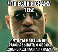 что если я скажу тебе что ты можешь не рассказывать о своих добрых делах на пикабу