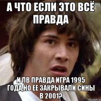 а что если это всё правда и пв правда игра 1995 года,но ее закрывали сины в 2001?