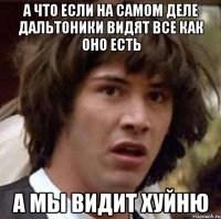 а что если на самом деле дальтоники видят все как оно есть а мы видит хуйню