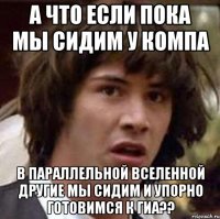 а что если пока мы сидим у компа в параллельной вселенной другие мы сидим и упорно готовимся к гиа??