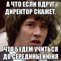 а что если вдруг директор скажет, что будем учиться до середины июня