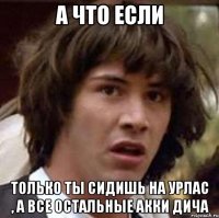 а что если только ты сидишь на урлас , а все остальные акки дича